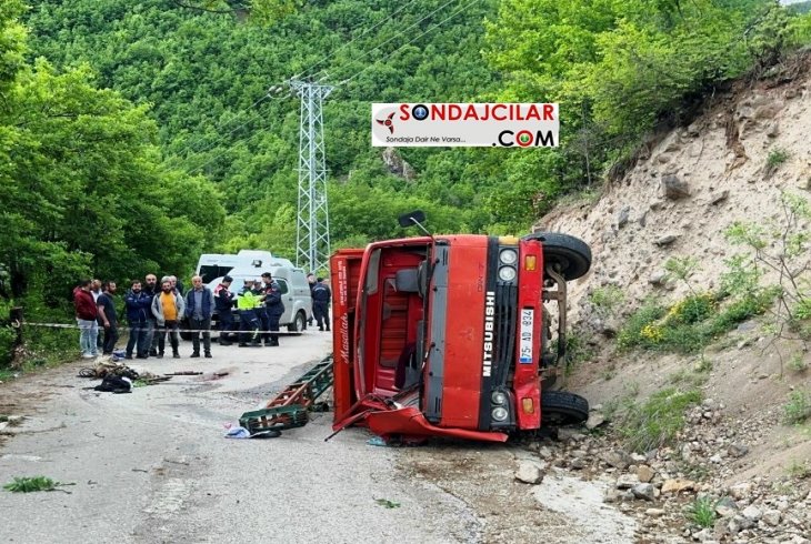 Artvin'de sondaj kamyonu kazası; 1 ölü, 2 yaralı