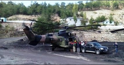 Sondaj Parçası Helikopterle Getirildi